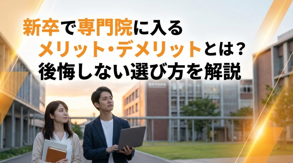 新卒で専門院に入るメリットとは？